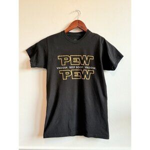 Star Wars Pew Pew Black Short Sleeve T-Shirt Ann Arbor Tee Co Size Small